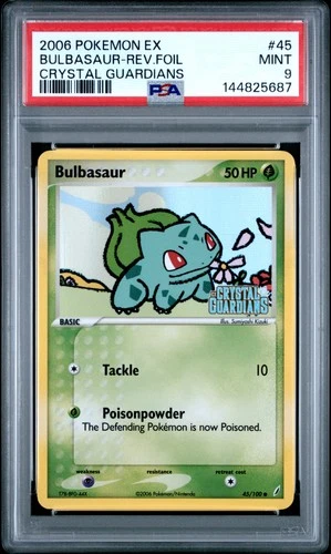 2006 POKEMON EX CRYSTAL GUARDIANS #45 BULBASAUR-REVERSE FOIL PSA 9