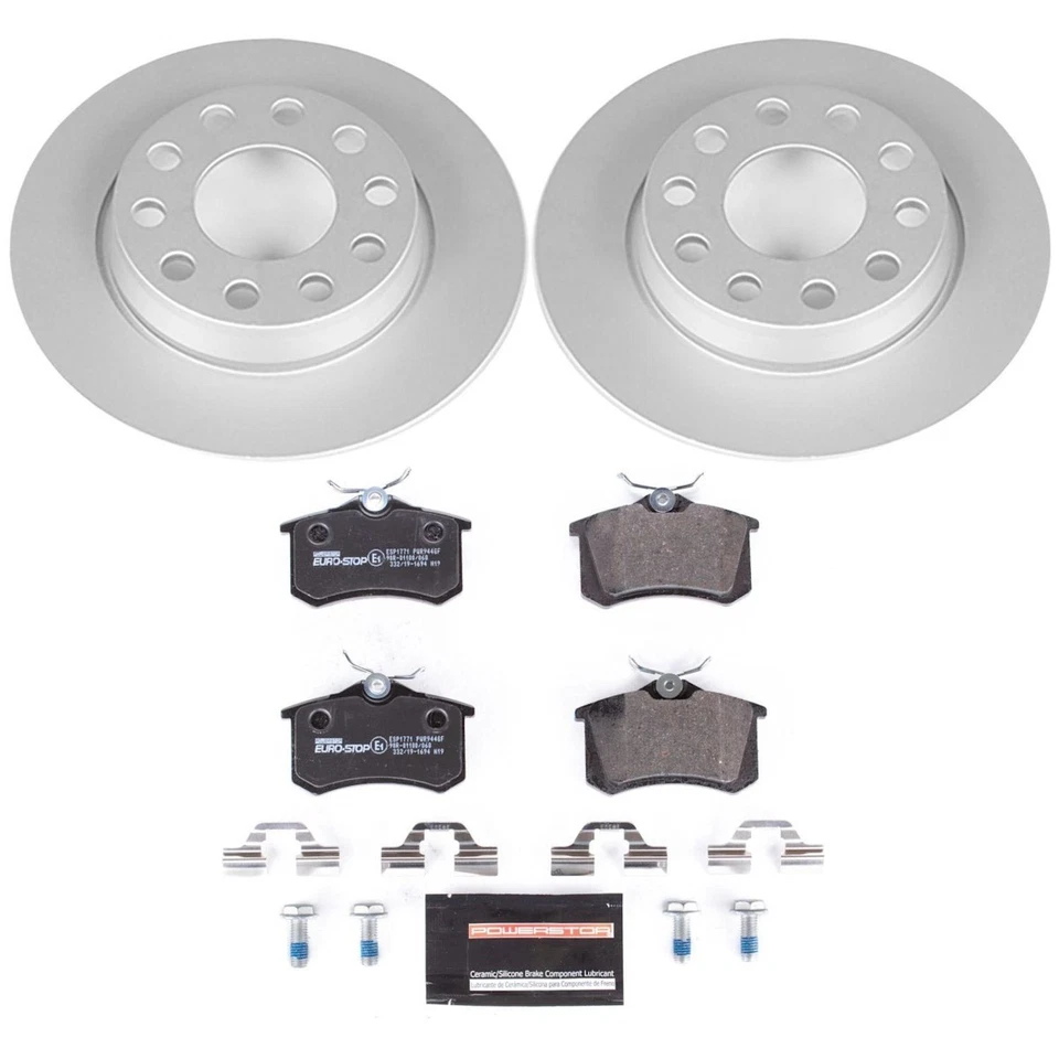 ESK7917 Powerstop Brake Disc and Pad Kits 4-Wheel Set Front & Rear for Audi - Image 4 of 4