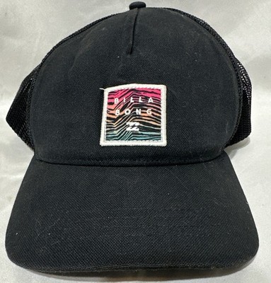 Billabong Stacked Black Mens LOGO Wave Zebra Print Trucker Snapback Mesh Hat