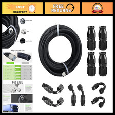 10ft Braided Ptfe Fuel Line Kit - E85 Compatible Nylon Stainless Steel Fittin