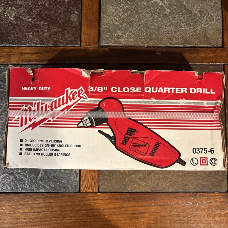 Milwaukee 3/8" Close Quarter Angle Drill Model 0375-1 Corded Electric USA 🇺🇸 