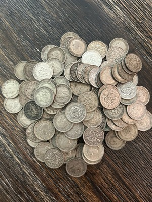 #ad Great Britain Silver 3 Pence 10x Coin Lot 1920 1945 British Silver Three Pence $20.99
