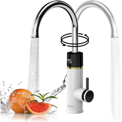 Electric kitchen faucet with instant water heater, 3200W, LCD display, stainl...