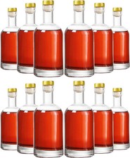 Clear Glass Bottles 12 Oz - 375Ml Pack of 12 for Wine Beverages Drinks Oil Vin