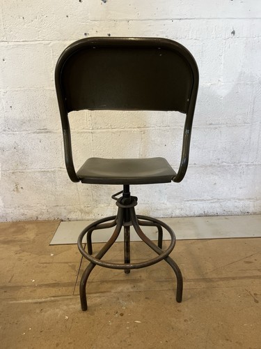 Vintage Industrial Metal Office Chair With Adjustable Height And Swivel. - Picture 2 of 6
