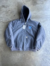 NEW Carhartt Men's Light Gray Zip Up Hooded Jacket Model J140 GVL Size XL NWT