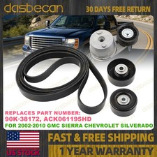 4x Serpentine Belt Drive Component Kit For Gmc Sierra 3500 Chevy Silverado 3500