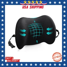 Lumbar Support Pillow for Office Chair, Car Pillow Lower Back Pain Relief, Black