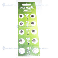 10pk. Button-Cell Alkaline 1.5V Batteries AG3, LR41, 392 by Loopacell 001-7330 