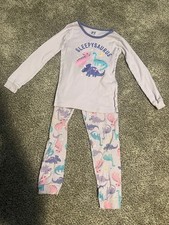 PJ Girls Sleepysaurus Dinosaur 2-Piece Pajama Set Long Sleeve Pullover
