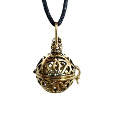 Angel Caller Locket Necklace Harmony Ball Butterfly Hinged Tie Cord Velvet Bag