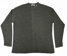PIERRE CARDIN Crew Neck Sweater, Rib Knit, Long Sleeve, Gray, Men's Size M