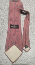 Vintage Givenchy Monsieur Tie Italy Men 57" Silk Pink Blue Leaf Motif