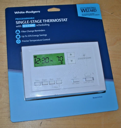 White-Rodgers Programmable Single Stage Thermostat with 5-1-1 Scheduling P210