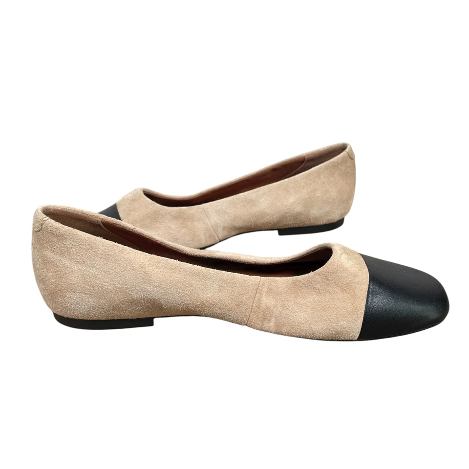 Nuevo Zapatero Vagabond Jolin Plano Mujer EE. UU. 7 UE 37 Beige Negro Gamuza Cuero Foto 4 de 4