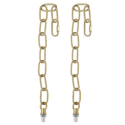 2 Set 1 ft Light Fixture Chain Metal Looping Link Up to 110 lbs Bronze