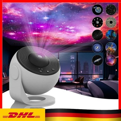 LED Galaxy Projector Starry Night Light Moon Star Sky Nebula Projection Lamp NEU