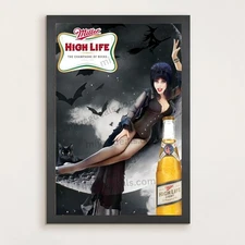 Miller High Life Elvira Sexy Beer Poster 16x24 Dream Girl  Mancave Bar Decor