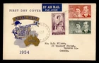 DR WHO 1954 AUSTRALIA FDC QEII ROYAL VISIT COMBO 2S M81915