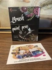 ARTISTRO Brush Paint Pens 16 Total Set 8 Basic 8 Metallic Artist Drawing Pens