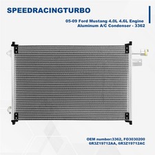 ALUMINUM REPLACEMENT AC CONDENSER 3362 FOR 05-09 FORD MUSTANG 4.0L 4.6L ENGINE
