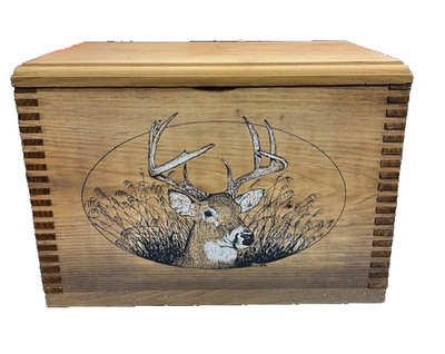 Heavy-Duty Solid Pine Wood Ammo Box with Notched Finger Joints Secure Latch