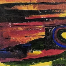 Original Hand-Painted on Paper Acrylic Artwork Abstract OOAK Signed Unframed 