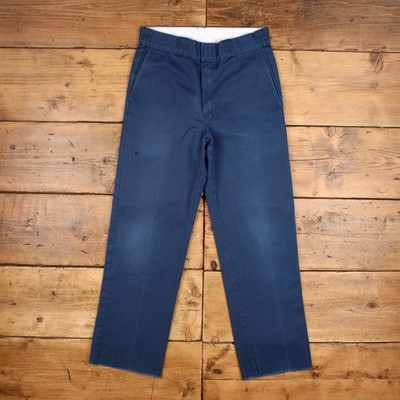Vintage Dickies Workwear Hose Trousers 30x29 USA Made 80s Talon Zip Herren Blau