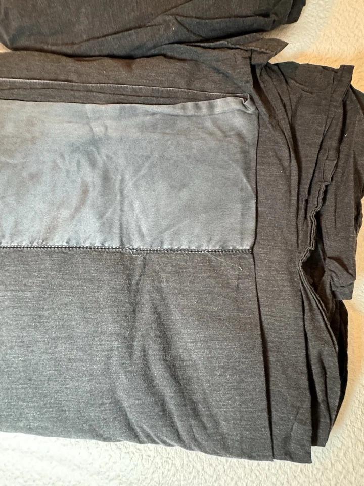 Ralph Lauren Home Collection Queen Sheet Set Charcoal Melange Black Silk Trim 2p - Image 3 of 4