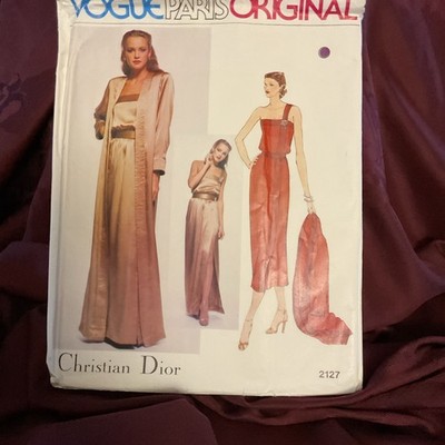 70er Jahre Vintage Christian Dior Kleid und Mantel VOGUE UNGESCHNITTEN Schnittmuster 