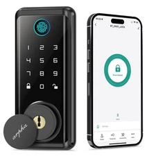 Fingerprint Keyless Entry Door Lock - 100 Code Electronic Keypad Deadbolt Loc...