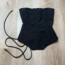 White Fox Lace Up Back Bustier Corset Top XXS