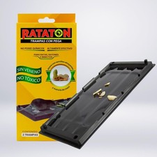 RATATON- Glue Traps for Rats, mice and Snakes, 2 Trays with Real Almond Seeds...