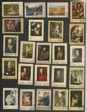 RUSSIE, RUSSIA COLLECTION TABLEAUX LOT DE 23 TIMBRES