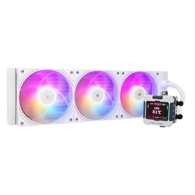 FW 360 White ARGB AIO CPU Liquid Cooler with LCD Screen for AM4/AM5/LGA1700
