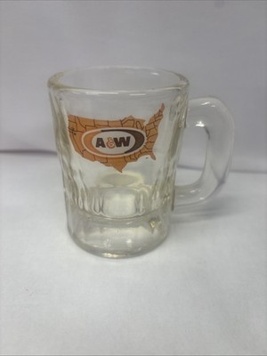 A&W Root Beer Mini Baby Mug Oval Logo AW Original Authentic 3 1/8'' Vintage EUC