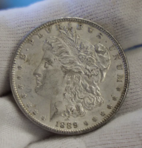 1889 US Morgan Silver Dollar $1 Nice AU