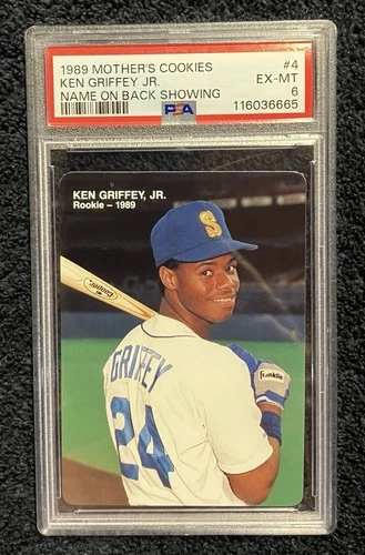 1989 Mother's Cookies Ken Griffey Jr. Name On Back Showing #4 Mariners PSA 6