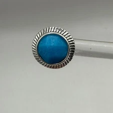 Napier Set of Pierced Earrings Blue Silver tone Western Stud Coastal Cowgirl