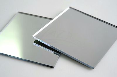 100 1'' x1/8'' Mirrored Acrylic Square Tiles Mini Bases Plastic Plexiglass
