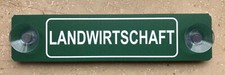 ALU-Schild mit Saugnapf: LANDWIRTSCHAFT 5x20cm, fürs Auto