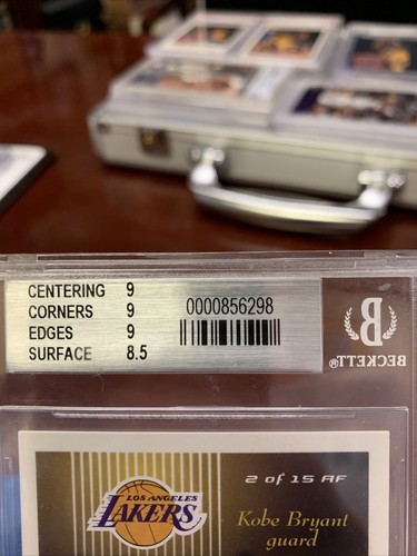2000-01 Fleer Authority Figures #AF2 M.Madsen/Kobe Bryant No. 001/499 BGS 9 - Picture 5 of 5