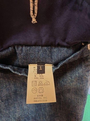Kapital Men's 100% Cotton ring coat denim W/Hood Buttons Size S From Japan USED - Picture 6 of 6