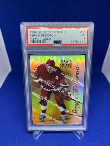 1996-97 Select Certified Sergei Fedorov #55 Mirror Gold /30 PSA 7 NM - Picture 3 of 13