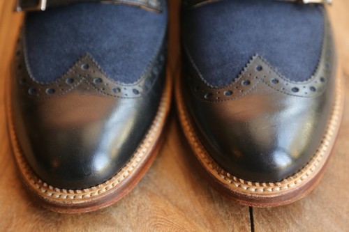 Oliver Sweeney Brantham Blue Leather Suede Monk Buckle Shoes Mens UK 9.5 US 10.5 - Picture 10 of 12