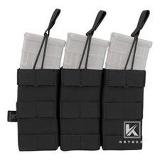KRYDEX Triple 5.56 .223 Mag Pouch Tactical Magazine Carrier MOLLE Webbing Black