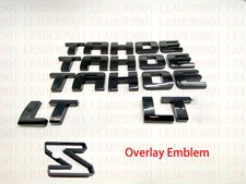 Gloss Black Overlay EMBLEM Fit TAHOE Nameplate Letter for GM 07-20 Chevrolet LT