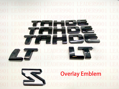 #ad Gloss Black Overlay EMBLEM Fit TAHOE Nameplate Letter for GM 07 20 Chevrolet LT $49.89