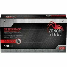 FREE SHIPPING! VENOM STEEL Nitrile Gloves Rip Resistant Size Fits Most 100 CT