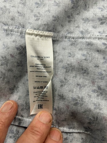 Colours & Sons Mens Shirt Small Blue (SHP) - Picture 8 of 11
